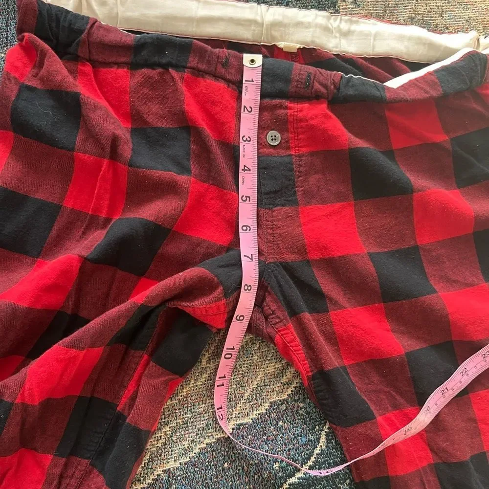 J.Crew Red Black Buffalo Plaid Flannel Pajama Pants Men’s Small Cotton Lounge